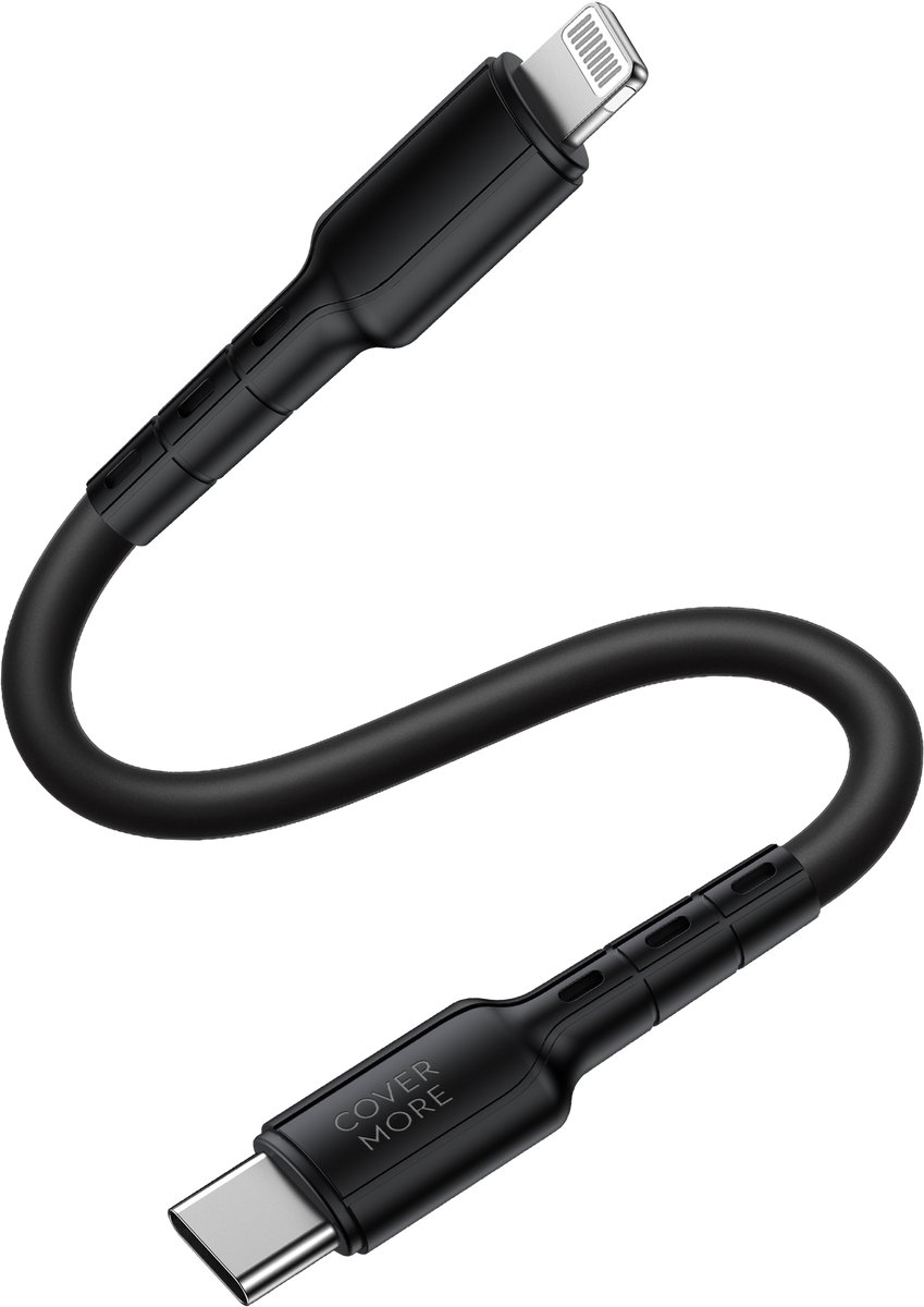 Oplaadkabel geschikt voor iPhone - Usb-c naar Lightning kabel - Snellader - Kort - Zwart