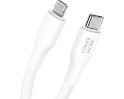 Oplaadsnoer geschikt voor iPhone en iPad met Lightning naar usb C - Snellader kabel - Voor oa 14 13 12 11 x xs xr 8 7 se pro max plus mini - 1m - Snelladen - 20w - Wit