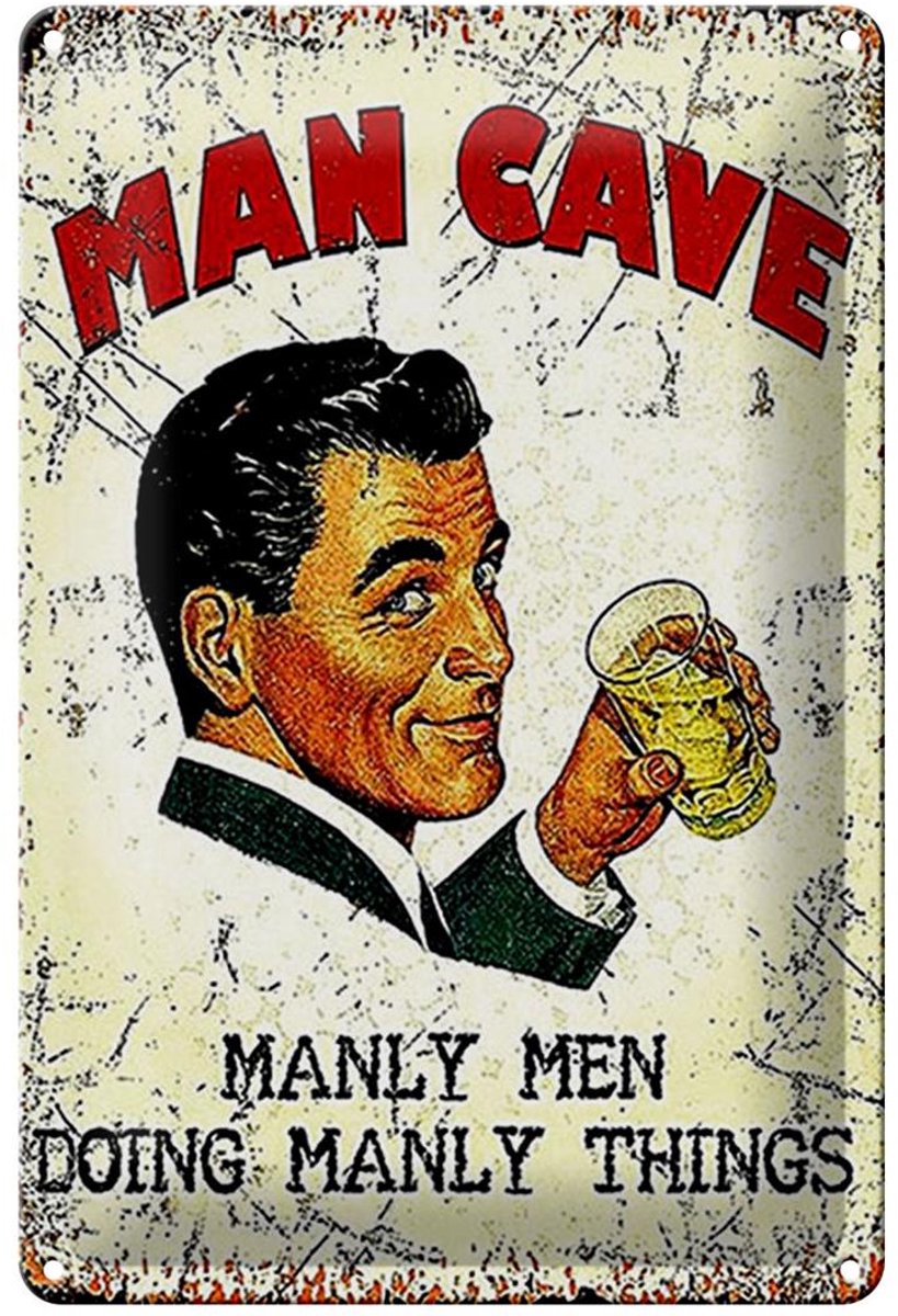 Blechschild Retro 20x30cm Man Cave manly men manly things