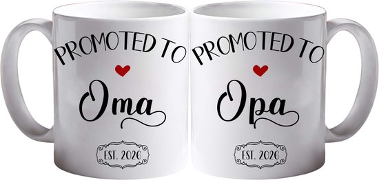 Set promu à la tasse de grand-mère et de grand-père - Tasse - Cadeau de maternité - Cadeau pour grand-mère et grand-père - Service d'emballage gratuit (Année 2022)