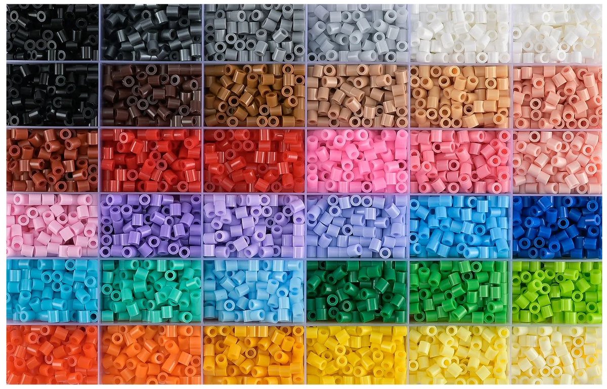 Vaessen Creative Strijkkralen Set - 5 mm - Assortiment - 36 kleuren - 12.000 stuks — afbeelding 4