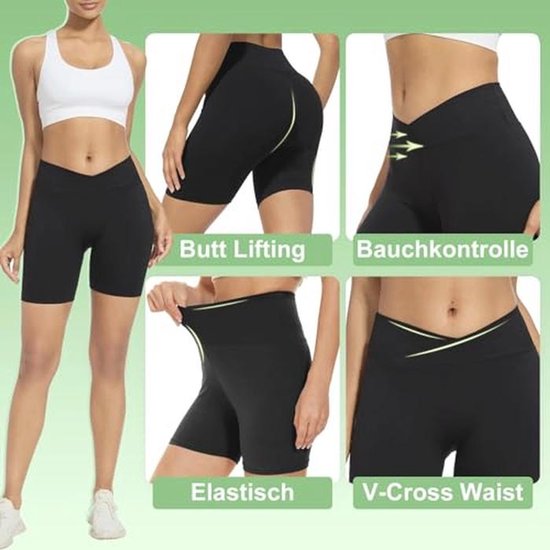 Dames Sportshorts - Naadloze Korte Yogashorts met Hoge Taille — afbeelding 5