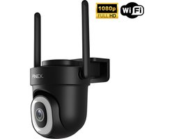 FINEX® Beveiligingscamera Buiten – 1080P – Buiten Camera Met Nachtzicht – Buitencamera – Bewakingscamera voor Buiten – Beveiligingscamera Met WiFi en App – Zwart