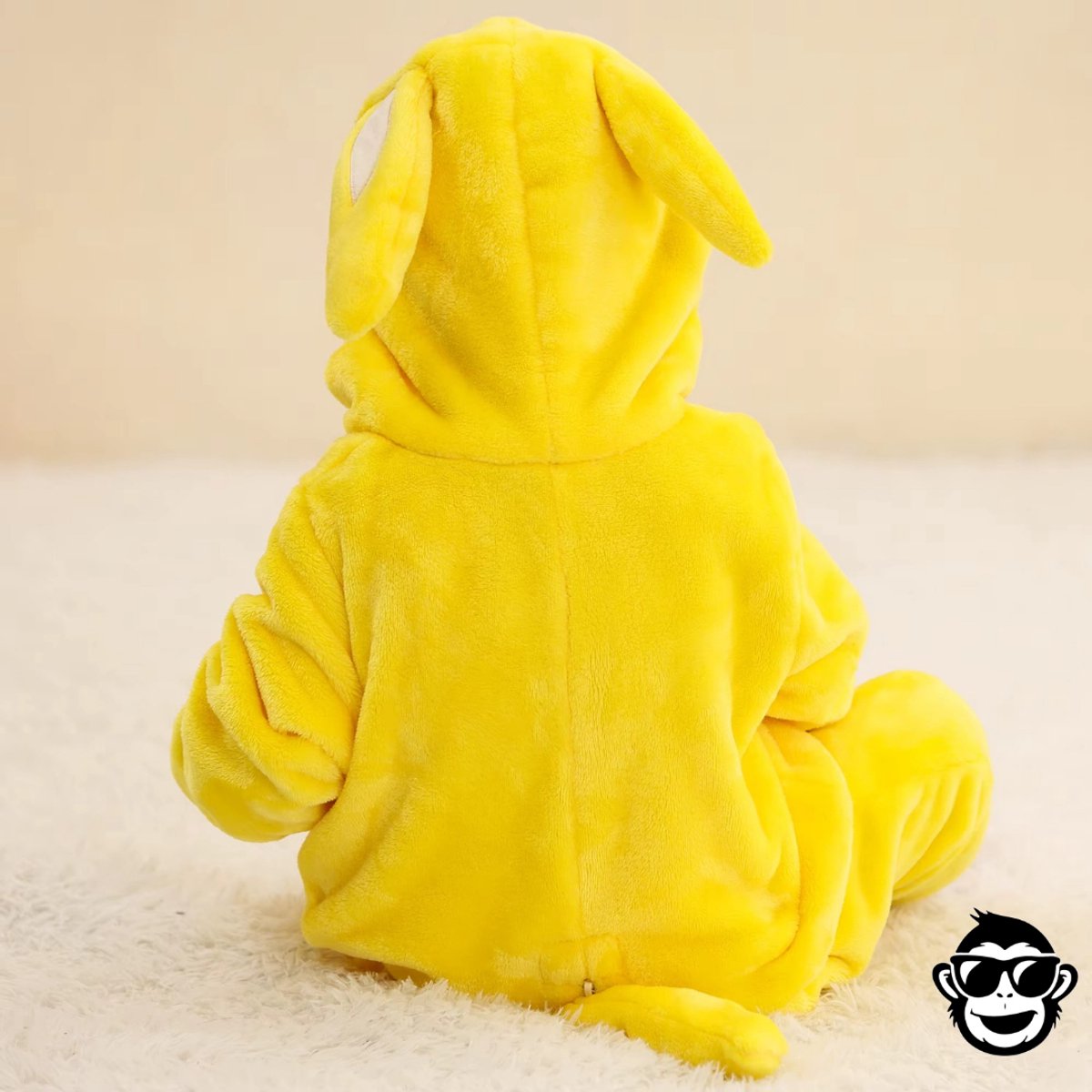 BoefieBoef Baby Onesie Pikachu - Peuter Pyjama Kinderen 6 maanden - 2 jaar – Muis Pika Geel – Verkleedkleding met Luierrits – Kerst Carnaval Dierenpak - , Kraamcadeau- Zacht Flanel - Romper - Boxpak - Jongens - Meisjes - Kruippak - Geel Muis — afbeelding 5