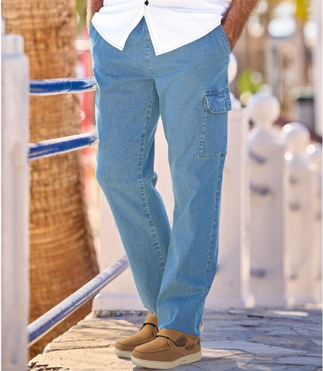 ATLAS FOR MEN - Cargobroek van stretchdenim - Heren - Verkrijgbaar in grote maten - M