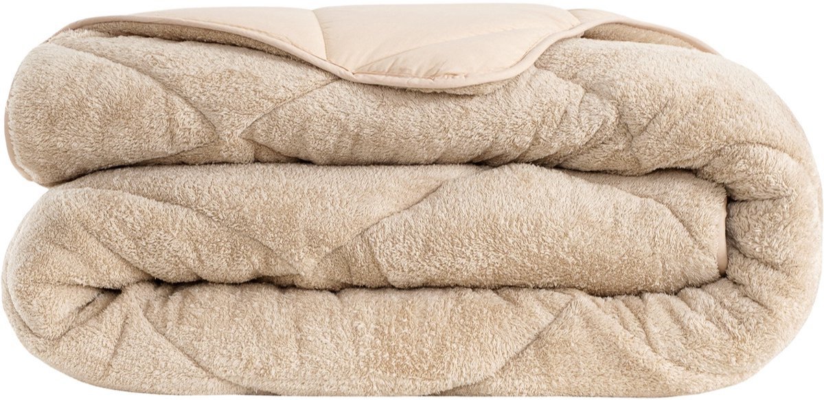 Dekbed zonder overtrek, 4 Seizoenen Dekbed, Teddy, Wasbaar Dekbed, Beige, ca. 160x220 cm, Eenpersoons, Teddy Dekbedovertrek, 2 in 1 Dekbed, Hoesloos Dekbed, Ultra Soft Dekbed, Dubbelzijdig, Wasbaar, Zacht & Hypoallergeen, De Linde Home