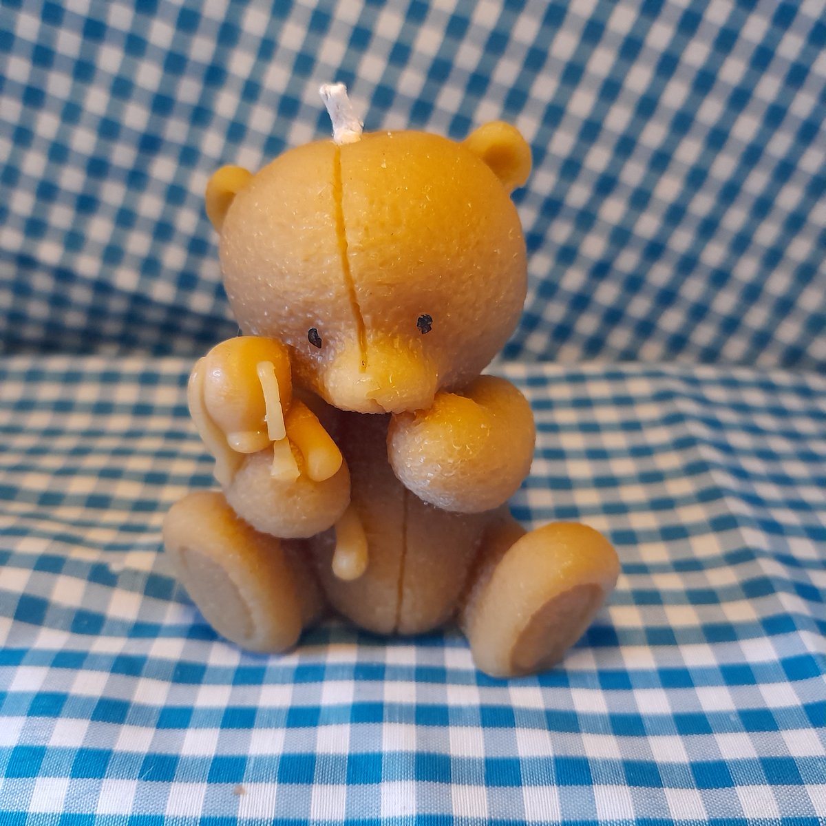 Bijenwaskaars teddybeer met knuffel