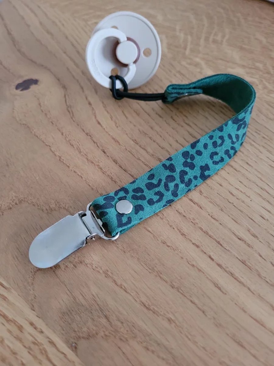 Bruin Luipaardprint speenkoord, speenkoord jongen, speenkoord meisje, kraamkado, leopard speenkoord, luipaardprint, kraamcadeau, leren speenkoord, babyshower