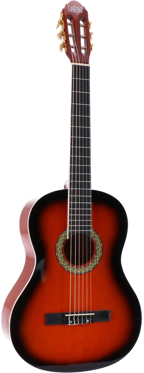 LaPaz 002 SB 4/4-formaat klassieke gitaar sunburst