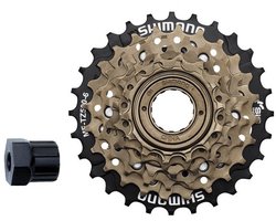 Shimano TZ500 14-28T 6speed Freewheel / Pion / Opschroef cassette + Afnemer Tool