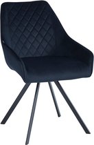 Colenis® - Elias Eetkamerstoel - Set Van 2 - Zwart - Velvet - 180° draaibaar