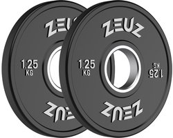 ZEUZ Halterschijf 2 Stuks 1.25 KG – 2.5 KG Gewichten Set – voor 50 mm Halter – Metaal & Rubber - 1,25 Schijf