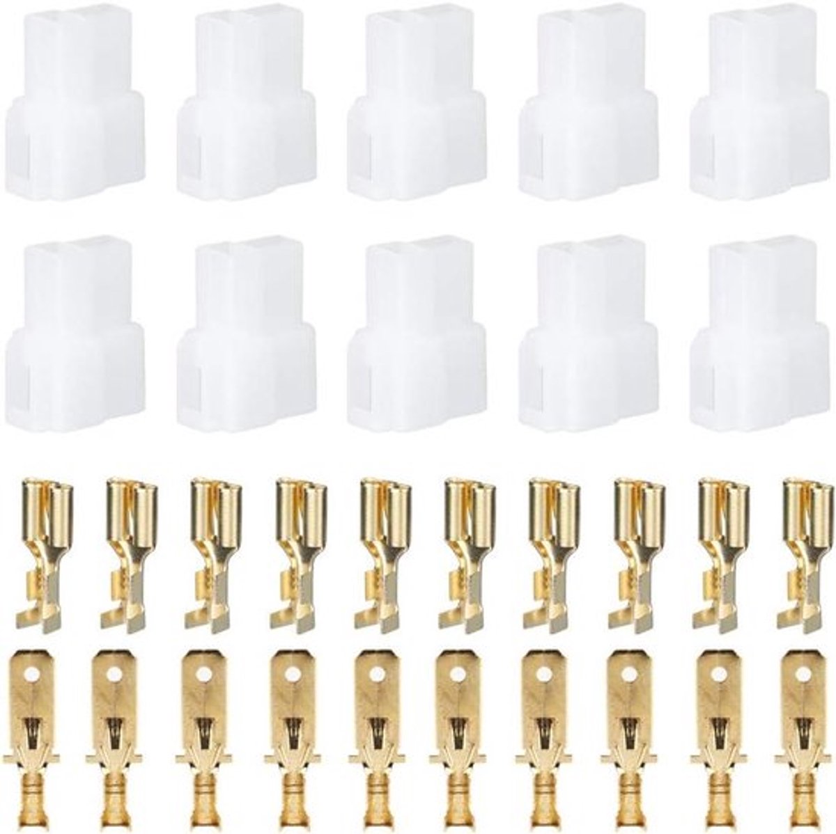 Platte stekkerset T-Type 2-pins Automotive elektrische kabelverbinders platte steekhulzen aansluiting assortiment kit voor Car FT-7800R 8800R 8900R