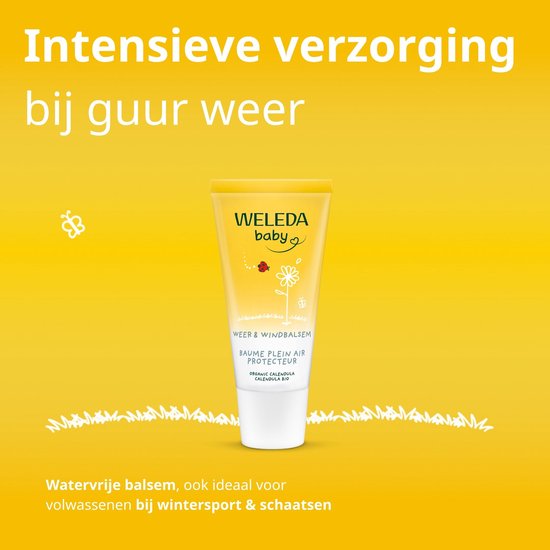 WELEDA Baby Weer en Windbalsem - Calendula - Intensieve Verzorging bij Guur en Koud Weer - Vormt Natuurlijke Beschermlaag Zonder Huid Af Te Sluiten - 100% Natuurlijke Ingrediënten - 30ml