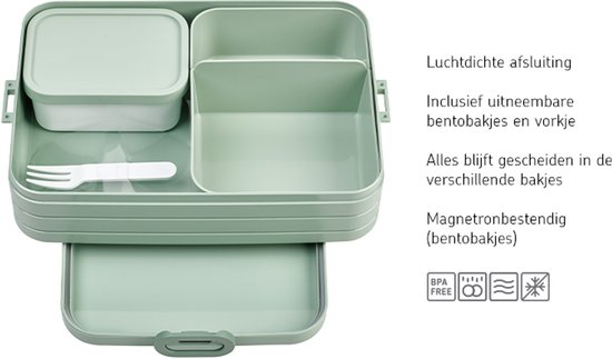 Mepal - Boîte à bento Take a Break large - y compris boîte à bento - Sauge nordique - Boîte à lunch pour adultes