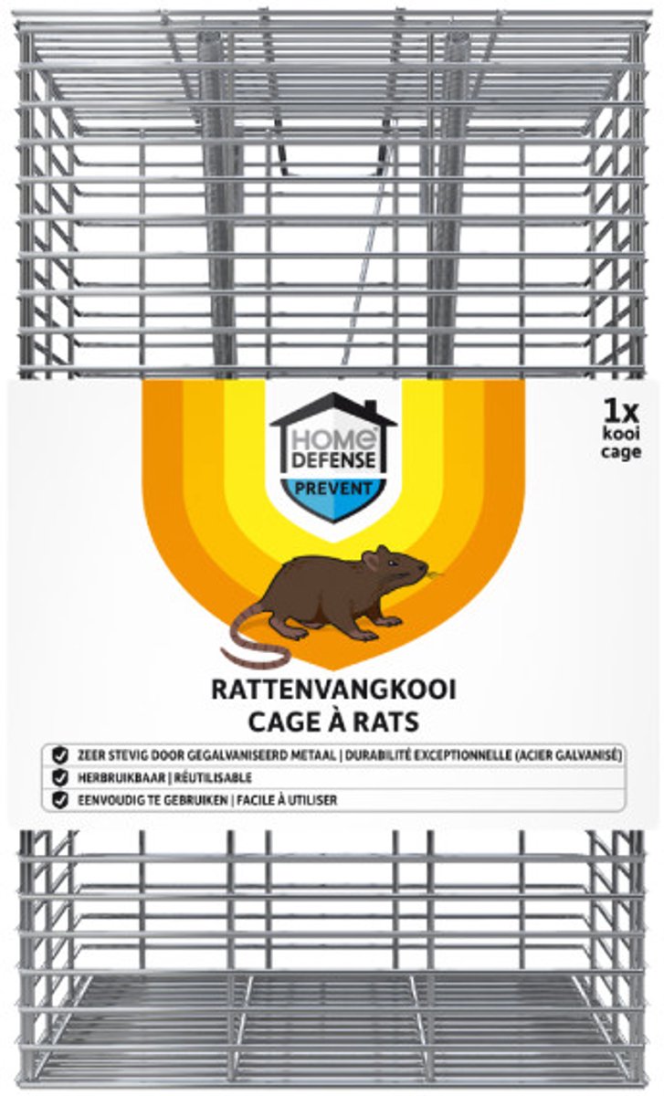 Home Defense - Rattenvangkooi - Diervriendelijke rattenval - Voor binnen en buiten - Herbruikbaar - Rattenbestrijding