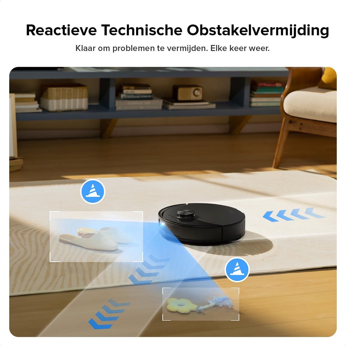 Roborock Q10 S5 Set Robotstofzuiger– 10000 Pa Zuigkracht–Dubbele Anti-klitfunctie–VibraRise 2.0-Systeem– 8 mm Dweillift– PreciSense LiDAR-navigatie–Obstakelvermijding– APP–Zwart-2 Dweilen — afbeelding 6