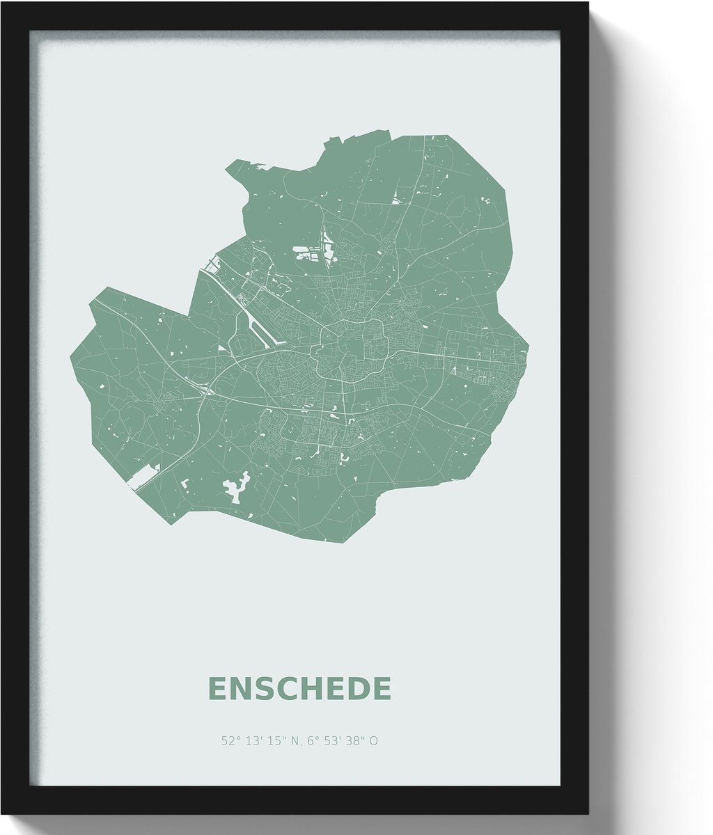 Poster Enschede A2 - 42 x 59,4 cm - Groen (Exclusief Lijst)
