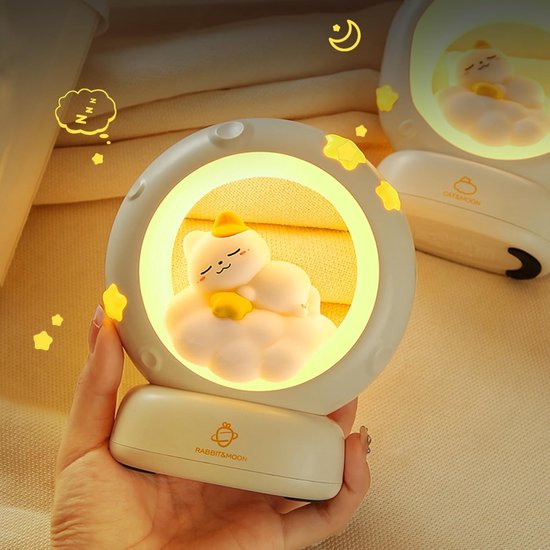 Nachtlampje in de vorm van een kat - Oplaadbare bureaulamp - Met aanraaksensor - Met dimfunctie - Een perfect cadeau voor meisjes en kinderen (kat) van Geen handelsmerk — afbeelding 5