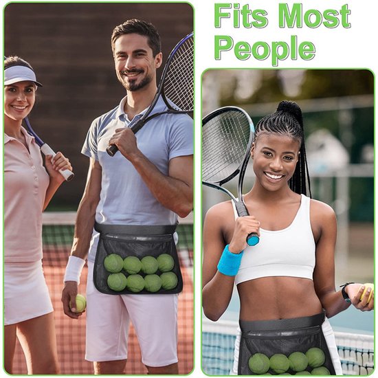 Draagbare tennisheuptas van mesh - lichtgewicht, ademend en gemakkelijk mee te nemen - opbergtas voor golfballen - opbergtas voor tafeltennisballen - 1*16*23 cm - voor buitentraining, sport en reizen - zwart — afbeelding 5