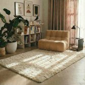 Tapis de sol à poils longs Beige/blanc Nesto 160x230cm Mrcarpet