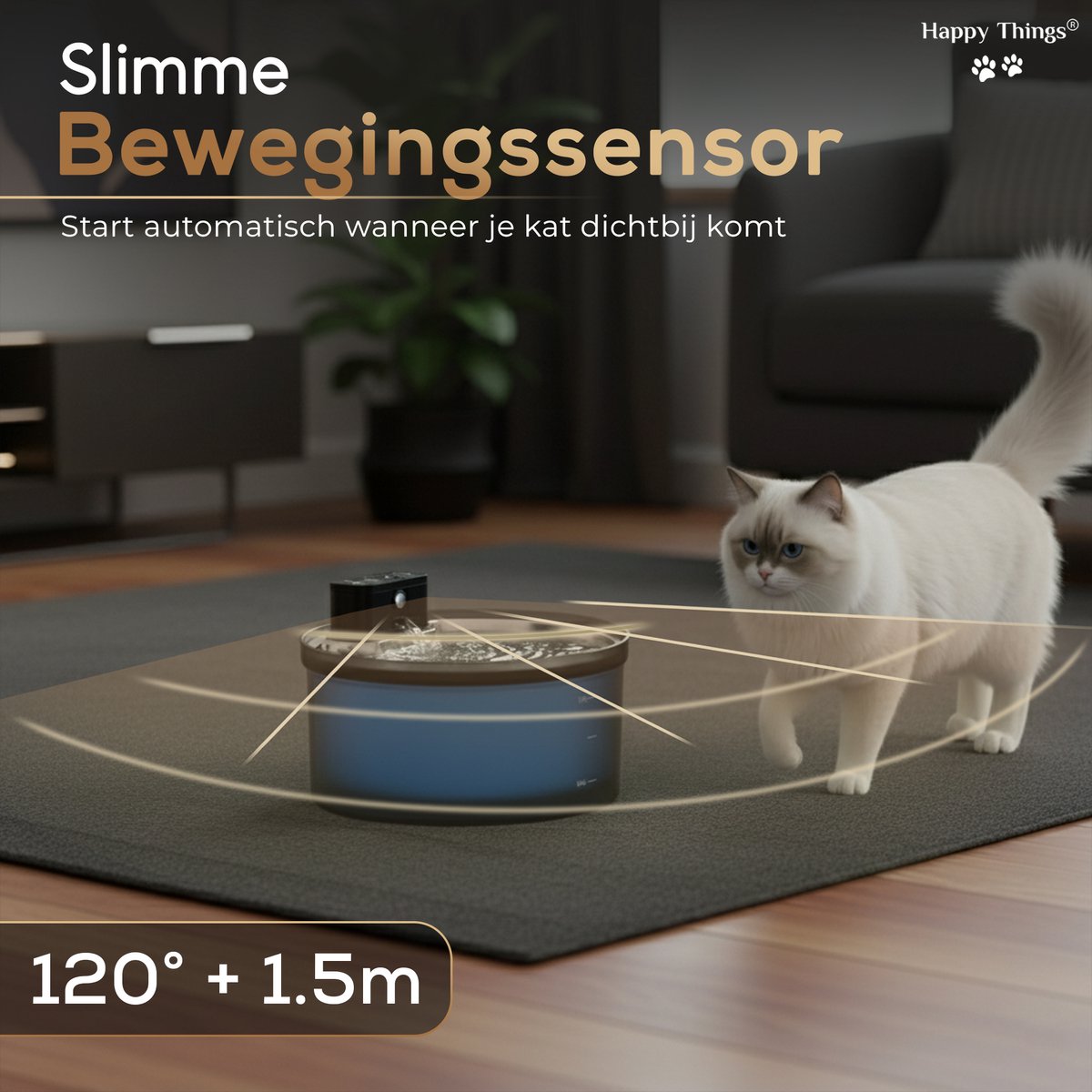 Happy Things Draadloze Drinkfontein Kat en Hond ZR20 Model thumbnail 3