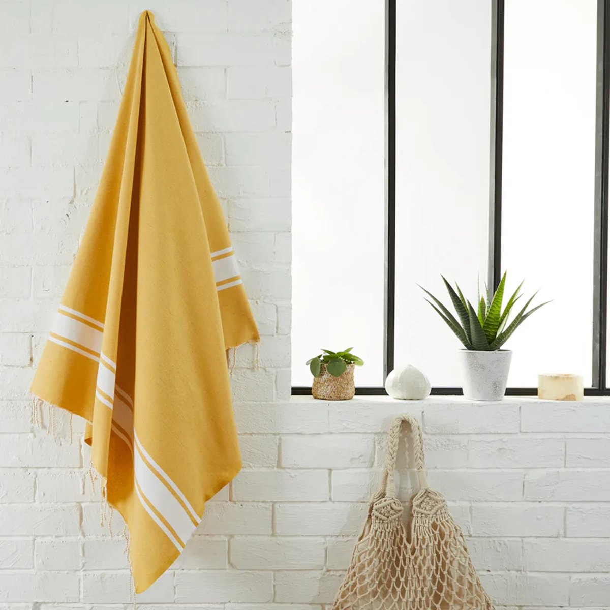 Fouta Hamamdoek By Foutas Classic Mosterdgeel 100 x 200 cm