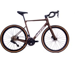RINOS Carbon - Special Edition - Gravel Fiets - Gravel Bike – carbonframe - GRX400 20 versnellingen - hydraulische schijfremmen - lichtgewicht - allround fiets voor elk terrein Coffee S