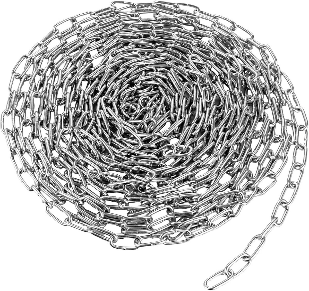 Stalen ketting 10 meter 3 mm – verzinkt zilver voor honden, lampen, afsluiting en decoratie