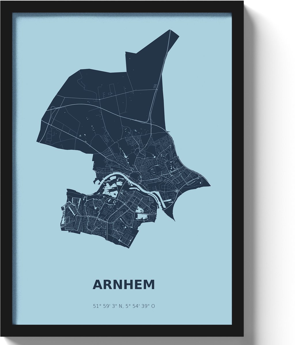 Poster Arnhem A3 - 30 x 42 cm - Blauw (Exclusief Lijst)