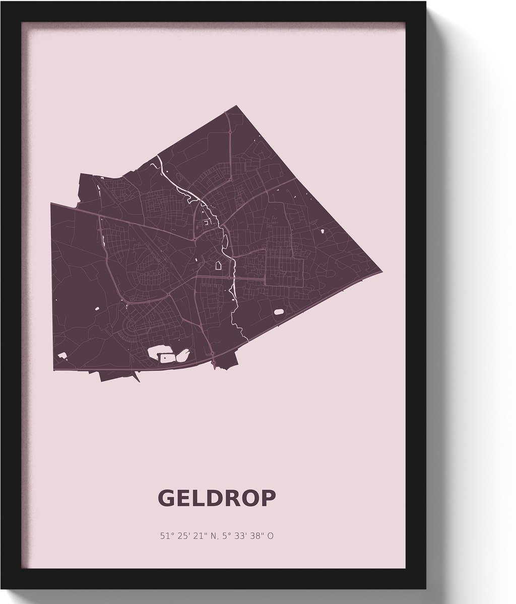 Poster Geldrop A3 - 30 x 42 cm - Paars (Exclusief Lijst)