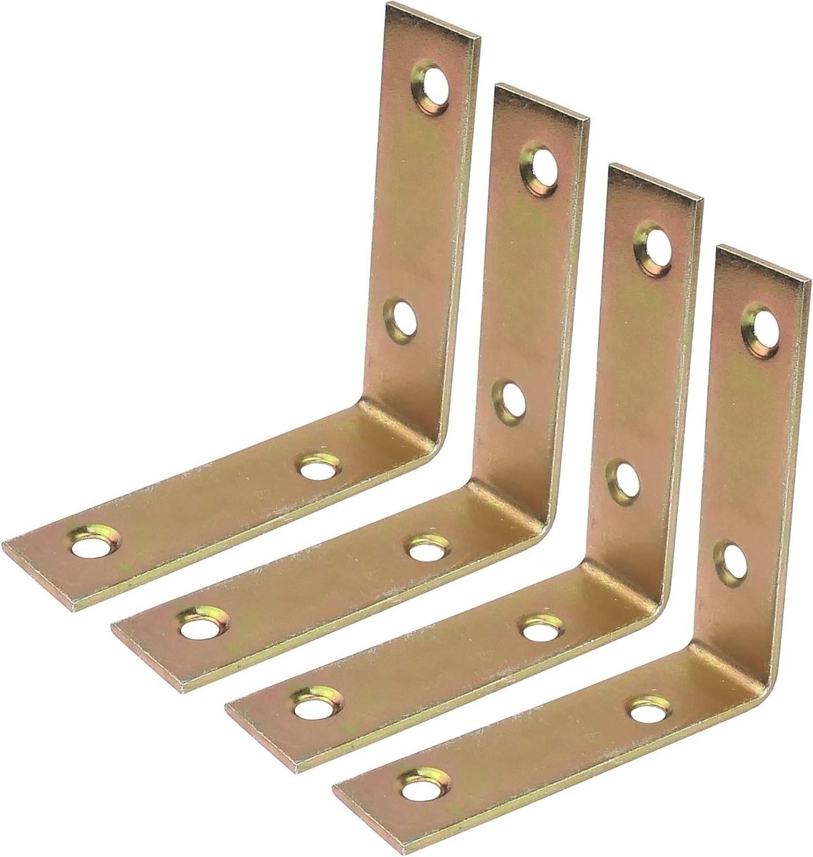 Ronte - Set van 4 Bevestigingsbeugels, 90° Montagebeugel, Geel Verzinkt Staal.