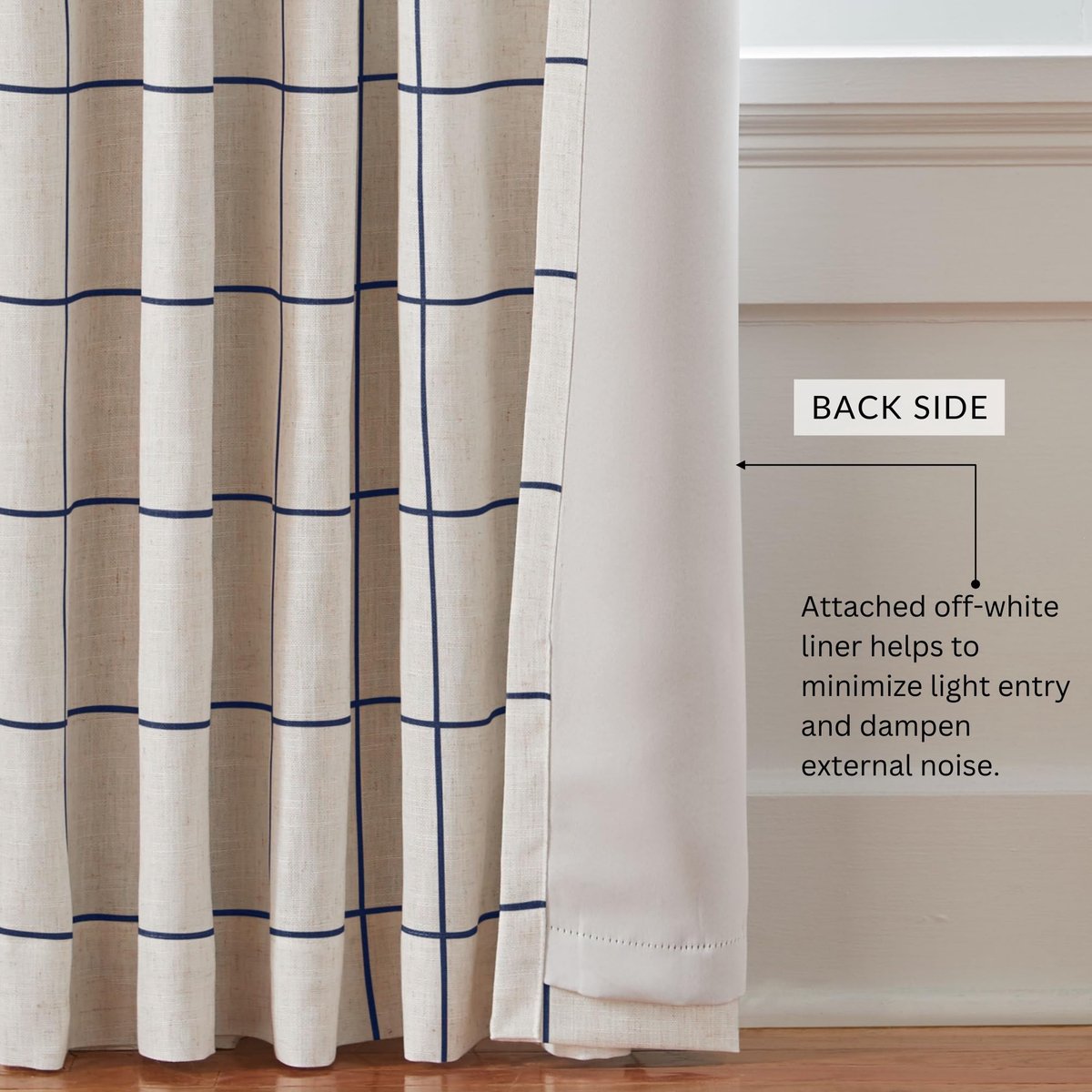 Unyqoos Indigo verduisteringsgordijn met Schots patroon voor slaapkamer en woonkamer Indigo/Mandala Droom
