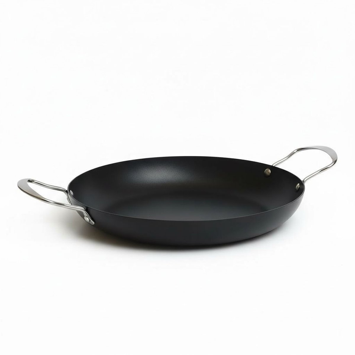 Majestix - Paella pan – Ø 28 cm – Staal (RVS) – Geschikt voor alle Warmtebronnen - Inductie - Gas - RVS Handgrepen - PFAS-Vrij