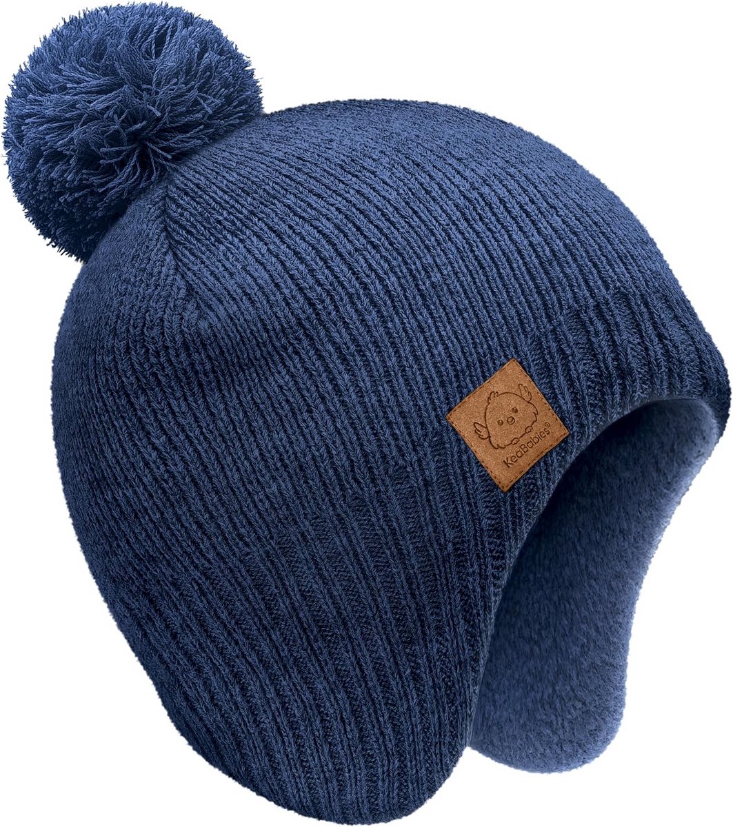 Winter baby hoed met oorflappen en bungel voor meisjes en jongens