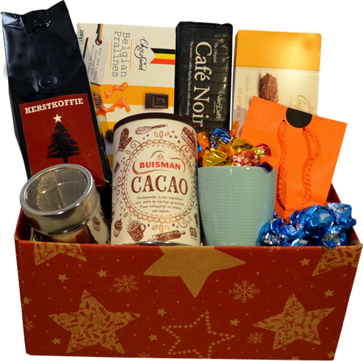Koffiezz Kerstpakket | Luxe Koffie en Thee Cadeau | Chocolade & Servies
