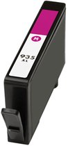 Zwarte 935 XL magenta inktcartridge met een roze label.