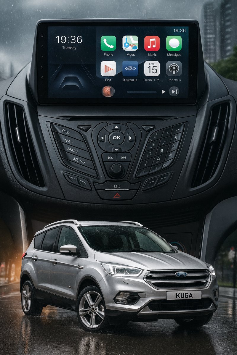 ADIVOX T2 9 inch geschikt voor Ford Kuga/C-Max 2011-2016 Android 15 CarPlay/Auto/Wifi/DSP/RDS/5G/DAB+