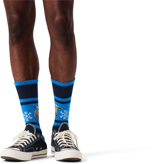 Happy Socks STAR WARS Mandalorian Snowflake Sneaker Sock - unisex sokken - navy - Unisex - Maat: 36 - 40