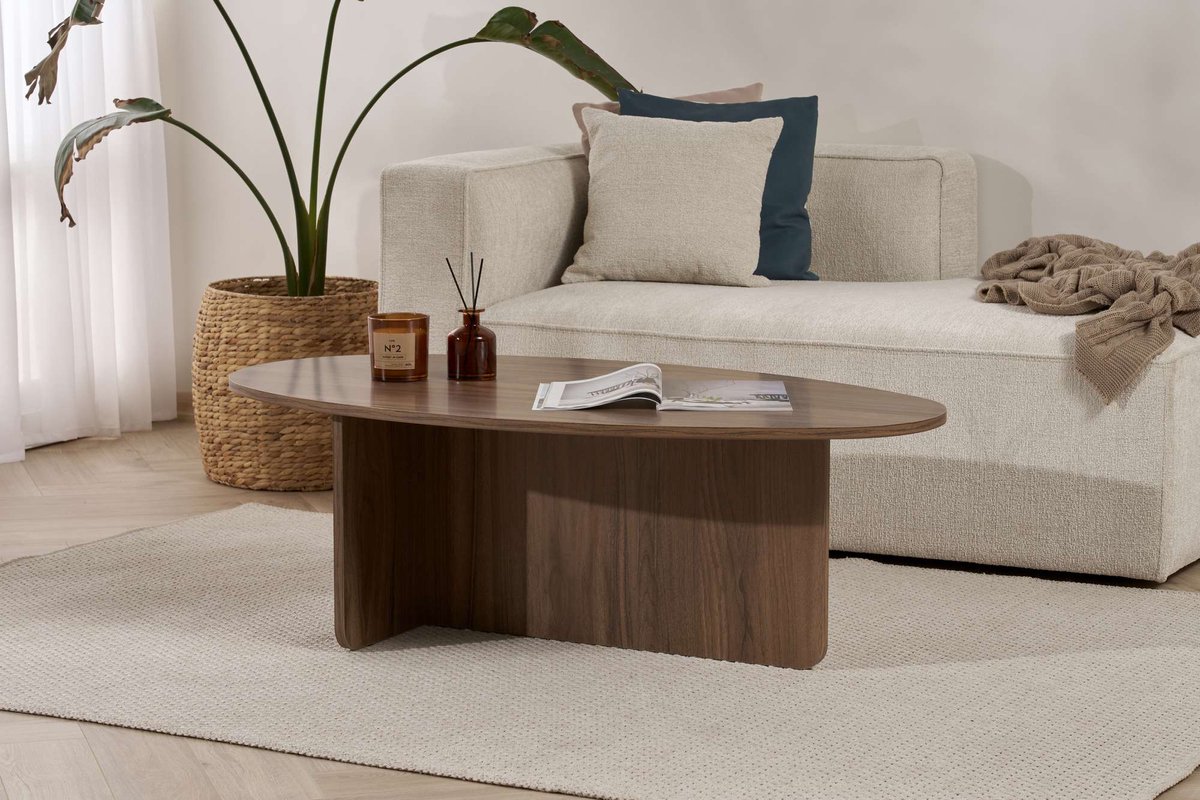 Skye Decor Orba Walnoot 100% melamine gecoat spaanplaat Houten Salontafel