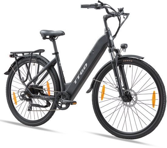 TTGO HZ-28ST Elektrische Fiets - 250W Motor - 36V20Ah Accu - Max Snelheid 25km/u - Max Bereik 80-120km - Shimano 7 Versnellingen - Zwart