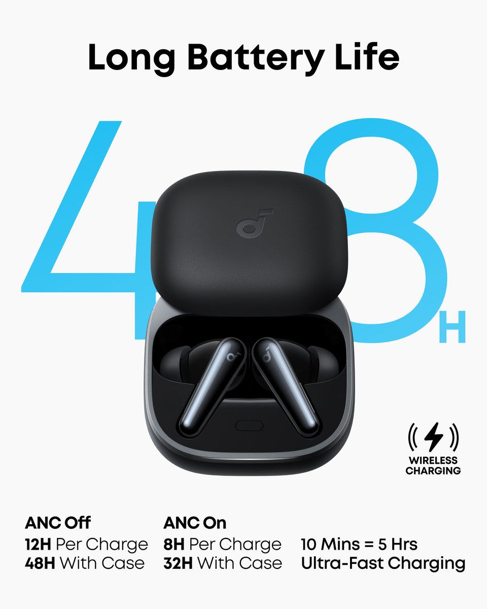 soundcore Liberty 5 by Anker - Draadloze oordoppen met noise-cancelling - 2x sterkere stemonderdrukking - Realtime adaptieve noise canceling - Snelladen - Dolby Audio - Heldere gesprekken met 6 microfoons en AI - Lange batterijduur thumbnail 6