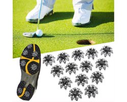 16 stuks golfspikes, vervanging, eenvoudig te installeren voor golfschoenen. Biedt de golfer grip, stabiliteit en comfort, zilver