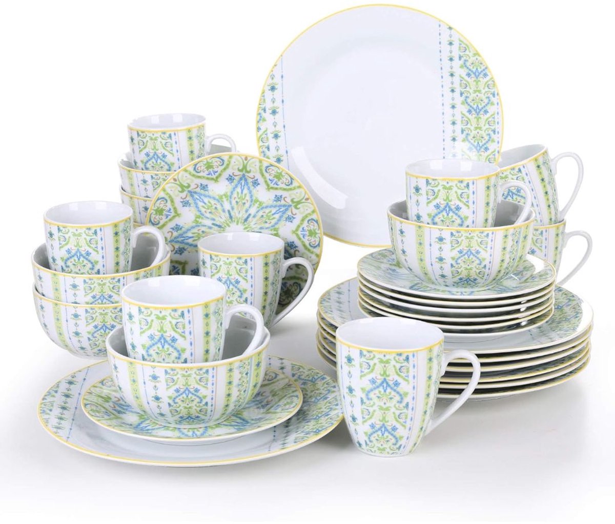 White-Label® Serviesset 8 Persoons - Serviessets - Bordenset - Chique Bordenset - Porselein