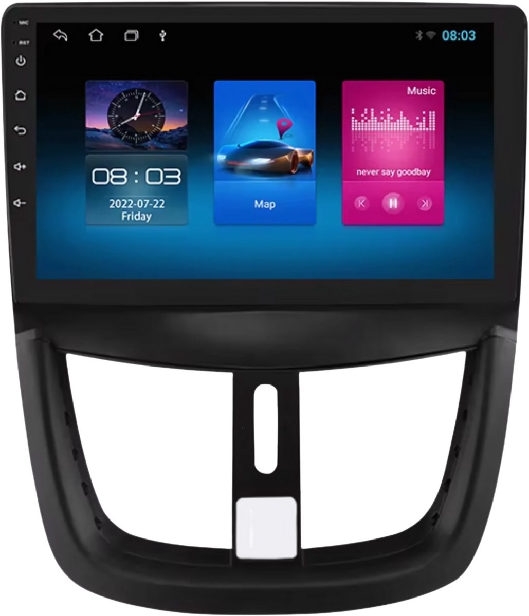 Autoradio met bluetooth - Carplay - Voor Peugeot 207 / 207CC (2006-2015) - Geschikt voor Apple en Android - Stereo - Navigatie - Navigatiesysteem auto - 1GB 16GB