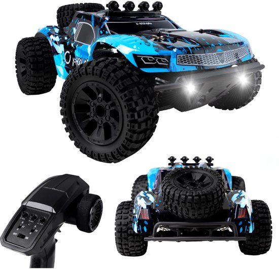 Overmax Hooligan - Bestuurbare Auto - 4x4 wielaandrijving - 35km/h - All-Terrain - Schaal 1:10 - 40 minuten Speelplezier - Bereik tot 100 meter - 2 Oplaadbare Accu's - Race Offroad RC Auto Volwassenen & Kinderen - Afstandsbestuurbare Auto voor Buiten