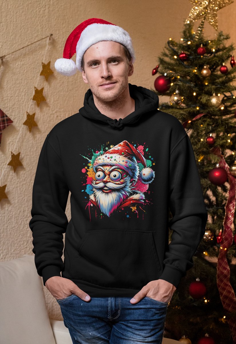 Psycho Santa - Kersttrui - Kerst Trui Zwart - Grappig Kersttrui - Maat M - Limited Edition