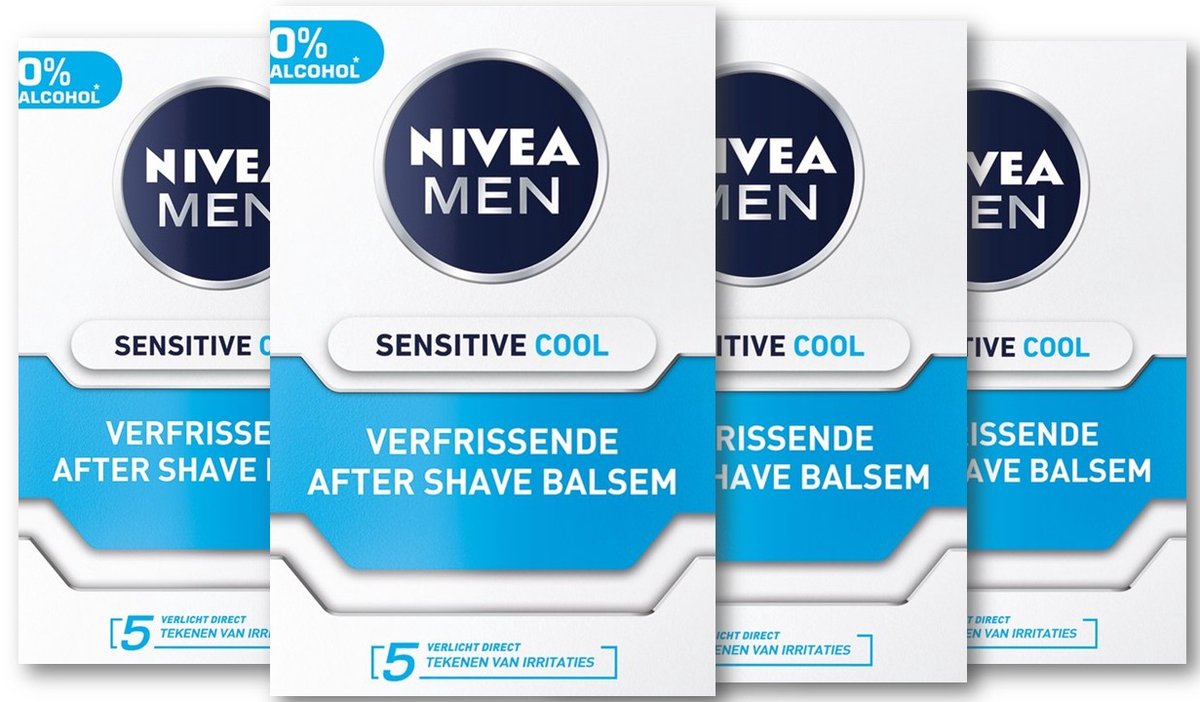 Nivea Men Sensitive Cool Verfrissende After Shave Balsem Multi Pack - 4 x 100 ml