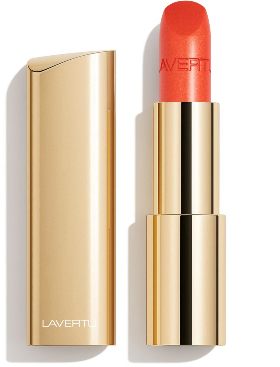 LAVERTU - Lipstick Unique – Langhoudende Oranje Lipstick met Intense Kleur – 20 Lia Orange | Hydraterend & Verzorgend met Ricinusolie