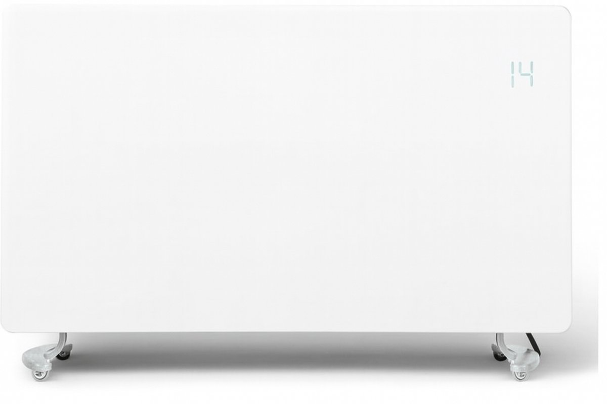 Lexorion Curved Zenith - Kachel - Elektrische Kachel - Glazen Convector Verwarming - Verwarmer - Wandverwarming - Wandkachel Electrisch - Smart App - 2400W - WiFi & Afstandsbediening - Aluminium Voeten - Timer - Instelbare Temperatuur